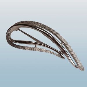 1950s Vtg Sarah Coventry Paisley Swirl Brooch Pin Silver-Tone Signed "Sarah Cov"